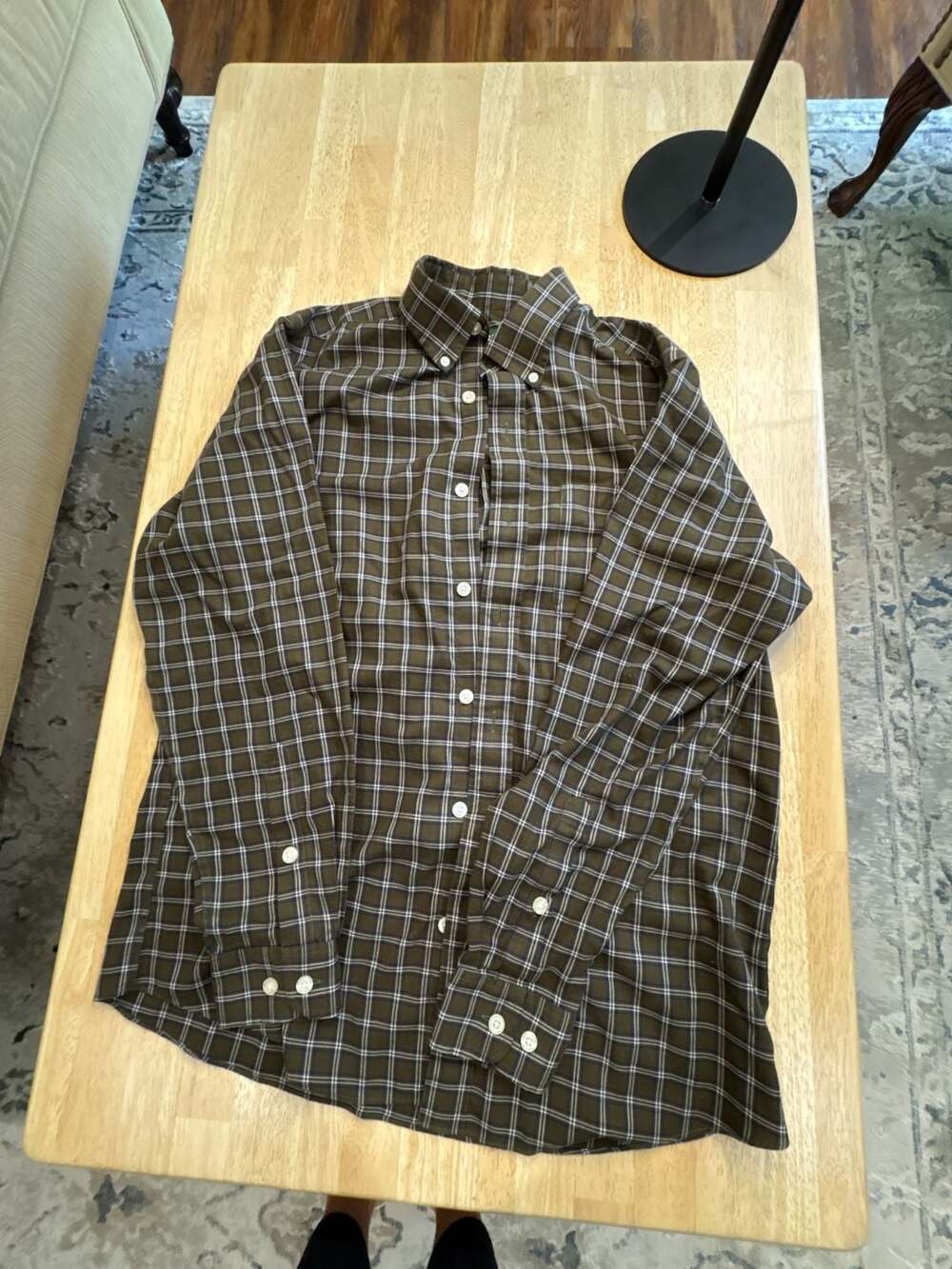 Orvis Men's Medium Wrinkle Free Plaid Button Down Long Sleeve Shirt